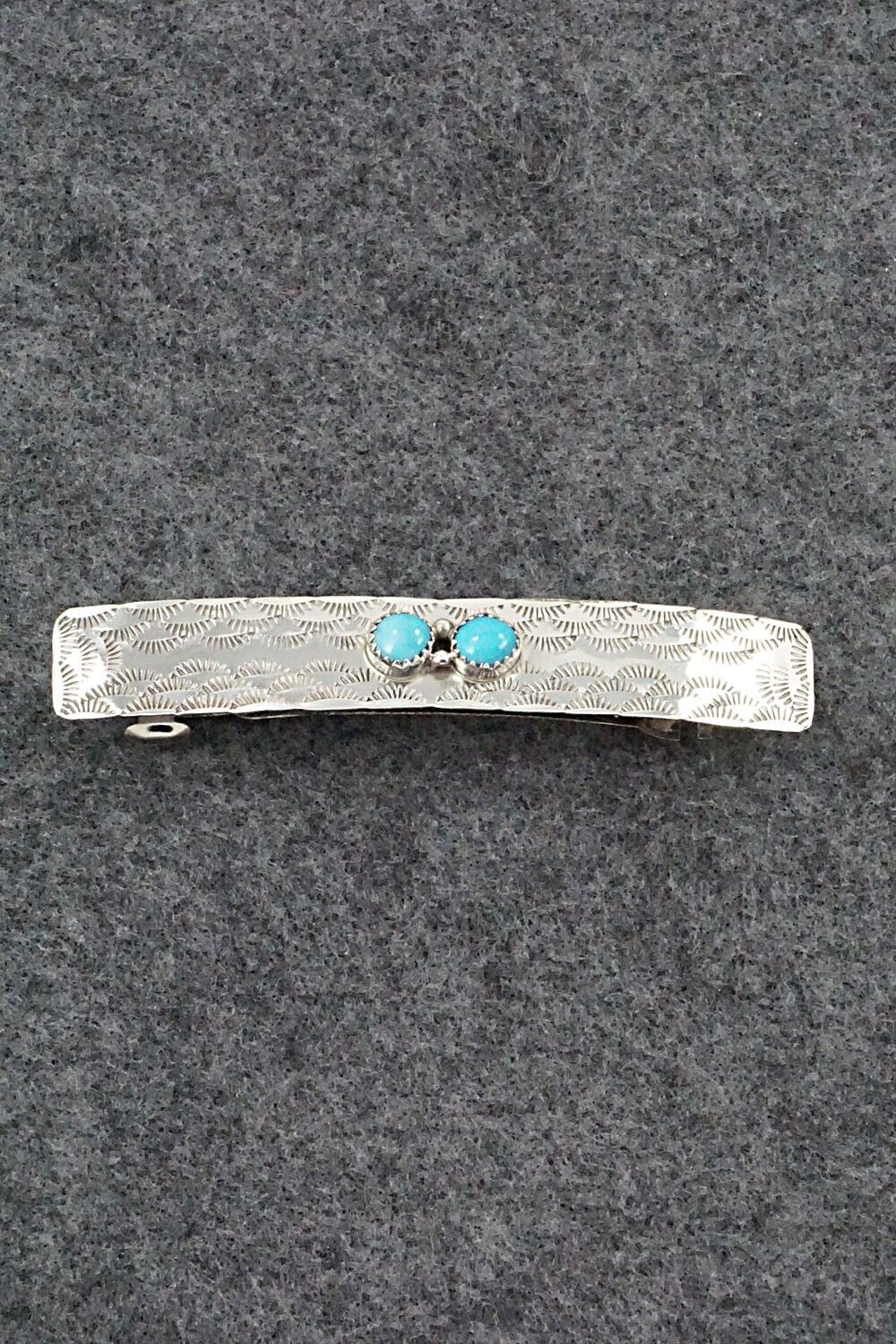 Turquoise & Sterling Silver Hair Barrette - Sally Arviso