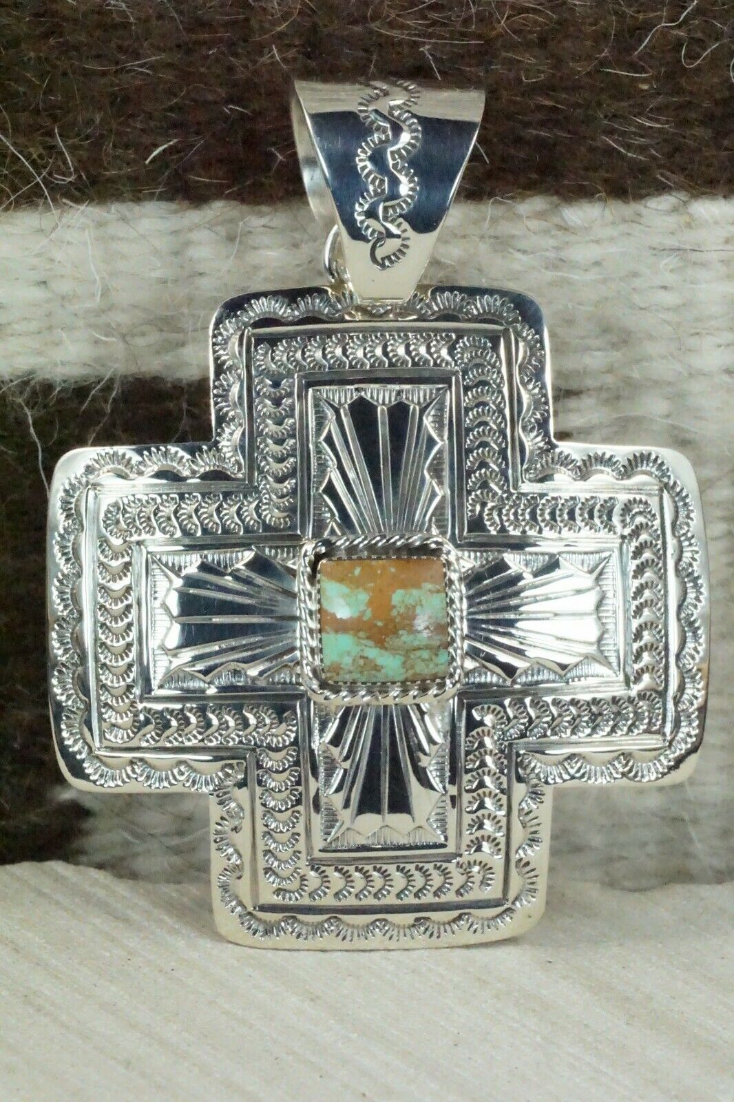 Turquoise & Sterling Silver Pendant - Nate Begay
