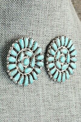 Turquoise & Sterling Silver Earrings - Zeita Begay