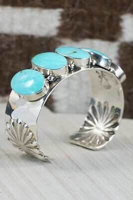 Navajo Turquoise & Sterling Silver Bracelet - Elvira Bill