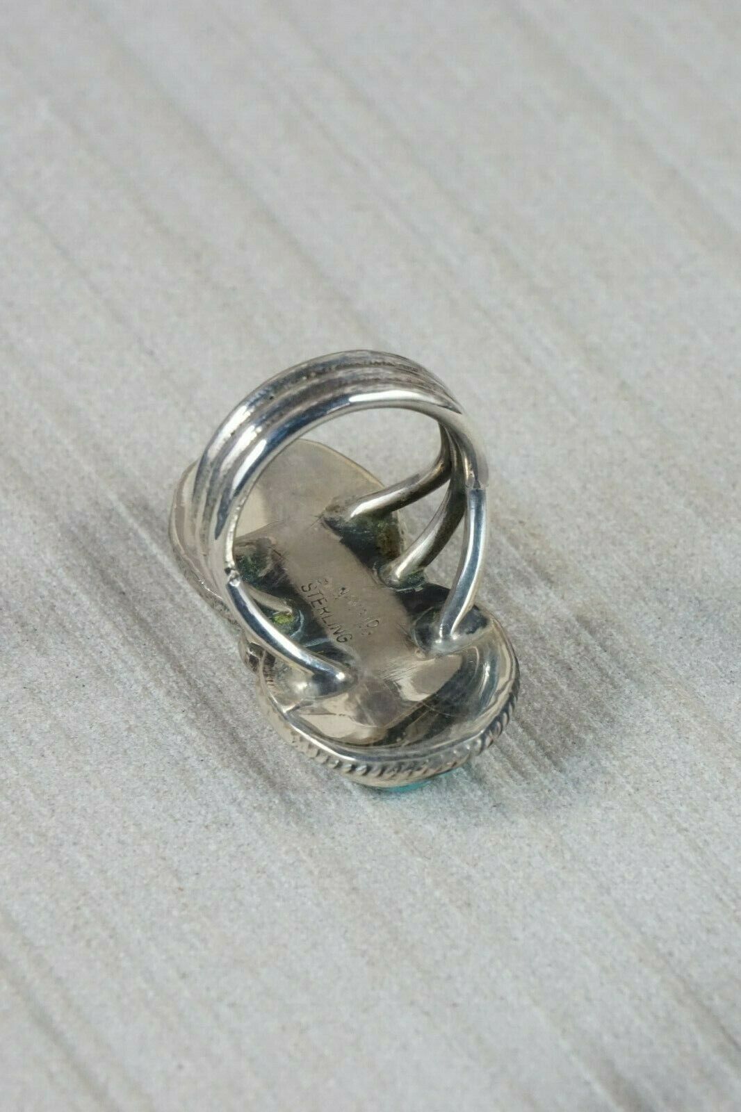 Navajo Turquoise and Sterling Silver Ring - Rick Martinez - Size 9 - High Lonesome Trading