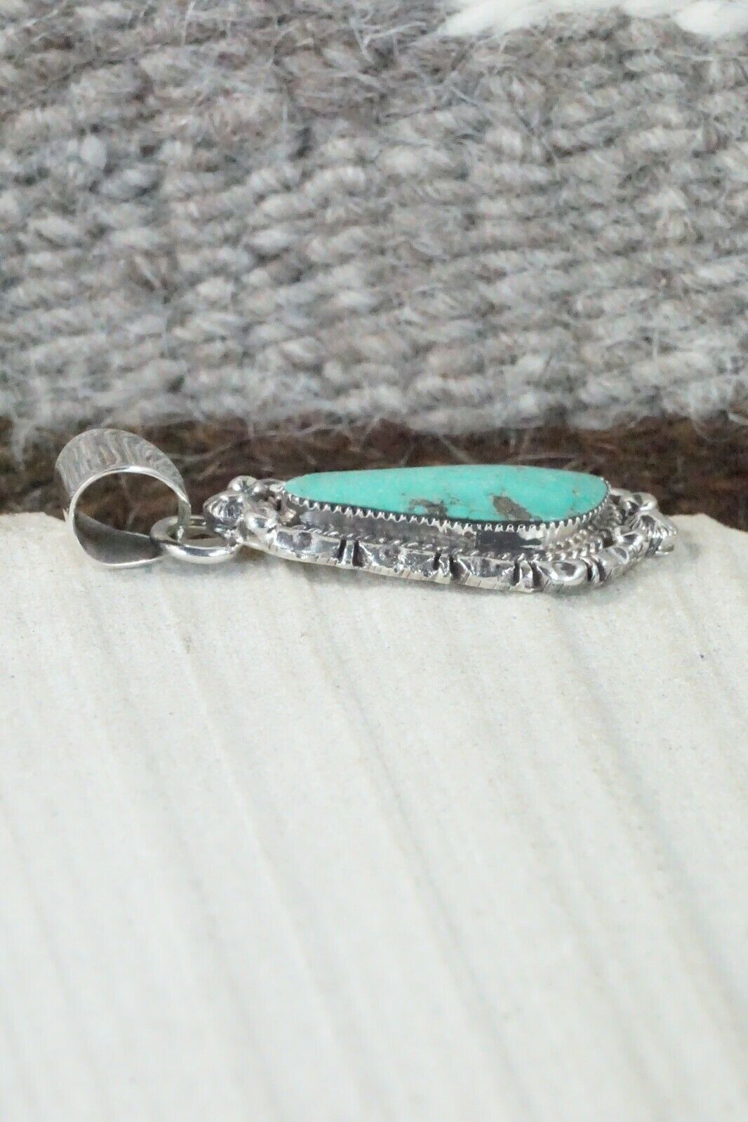 Turquoise & Sterling Silver Pendant - Samuel Yellowhair