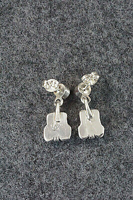 Turquoise & Coral Sterling Silver Earrings - Verley Betone
