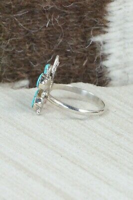 Turquoise & Sterling Silver Ring - Sylvia Noche - Size 7.75