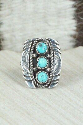 Turquoise and Sterling Silver Ring - Janice Johnson - Size 7.75 - High Lonesome Trading