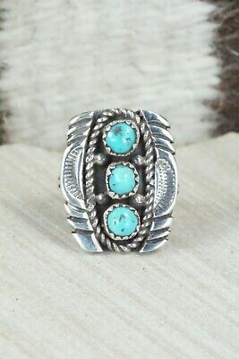 Turquoise and Sterling Silver Ring - Janice Johnson - Size 7.75