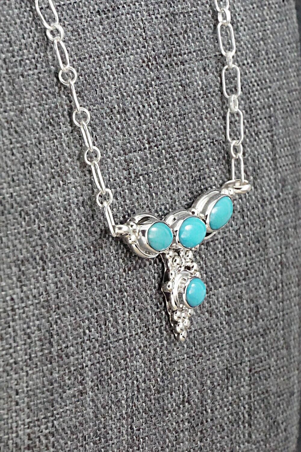 Turquoise & Sterling Silver Necklace - Verley Betone