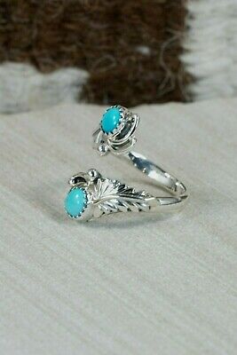 Navajo Turquoise and Sterling Silver Ring - Etta Belin - 5.5