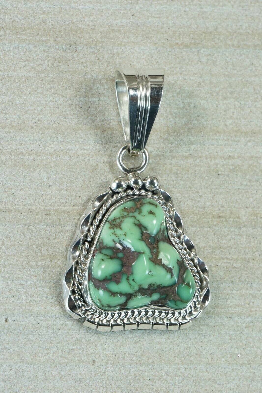 Navajo Turquoise & Sterling Silver Pendant - Samuel Yellowhair