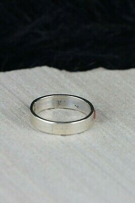 Navajo Coral and Sterling Silver Ring - Andrew Enrico - Size 6.75 - High Lonesome Trading