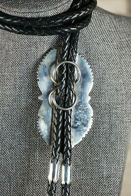 Navajo Turquoise & Sterling Silver Bolo Tie - Alvin Joe - High Lonesome Trading