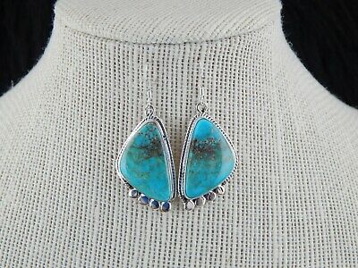Navajo Turquoise & Sterling Silver Earrings - Genevieve Francisco - High Lonesome Trading