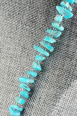 Turquoise & Sterling Silver Necklace and Earrings - Victoria Calladitto