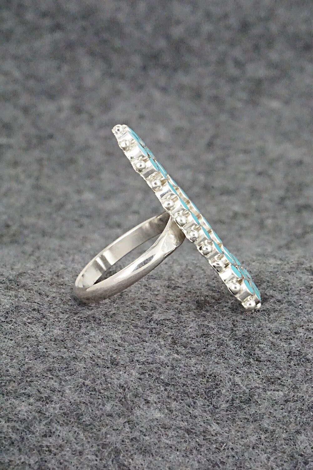 Turquoise & Sterling Silver Ring - Michelle Peina - Size 8