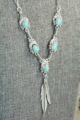 Turquoise & Sterling Silver Necklace - Verley Betone
