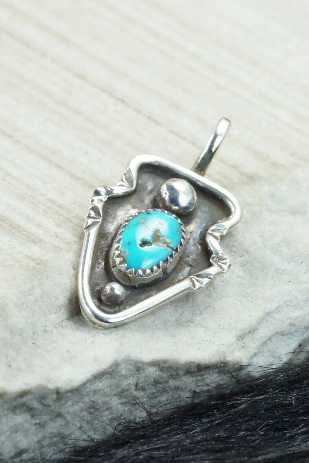 Turquoise & Sterling Silver Pendant - Priscilla Reeder