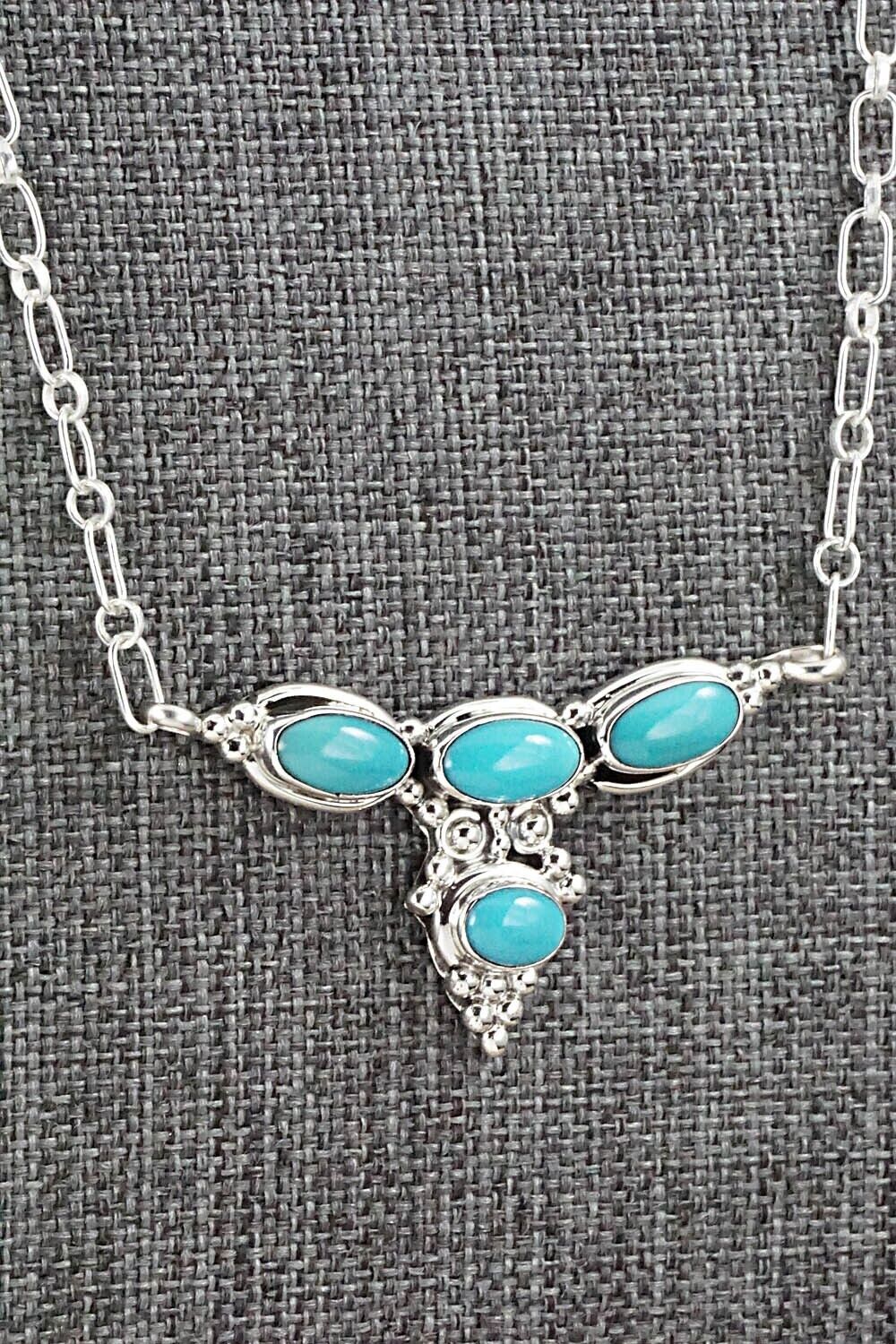 Turquoise & Sterling Silver Necklace - Verley Betone