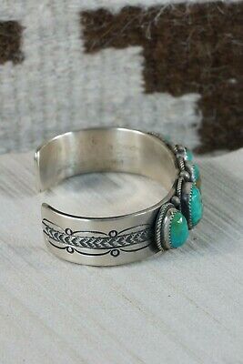 Navajo Turquoise & Sterling Silver Bracelet - Leslie Nez - High Lonesome Trading