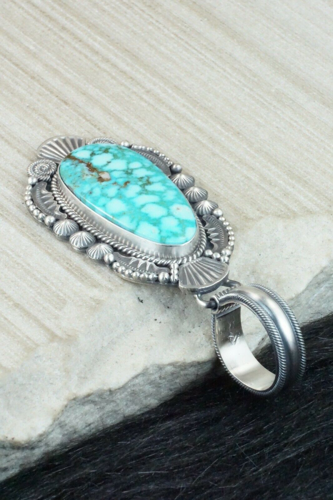 Turquoise & Sterling Silver Pendant - Michael Calladitto