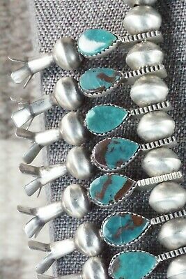 Turquoise & Sterling Silver Squash Blossom Set - Selina Warner - High Lonesome Trading