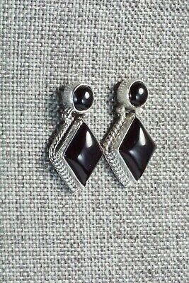 Onyx & Sterling Silver Earrings - Genevieve Francisco