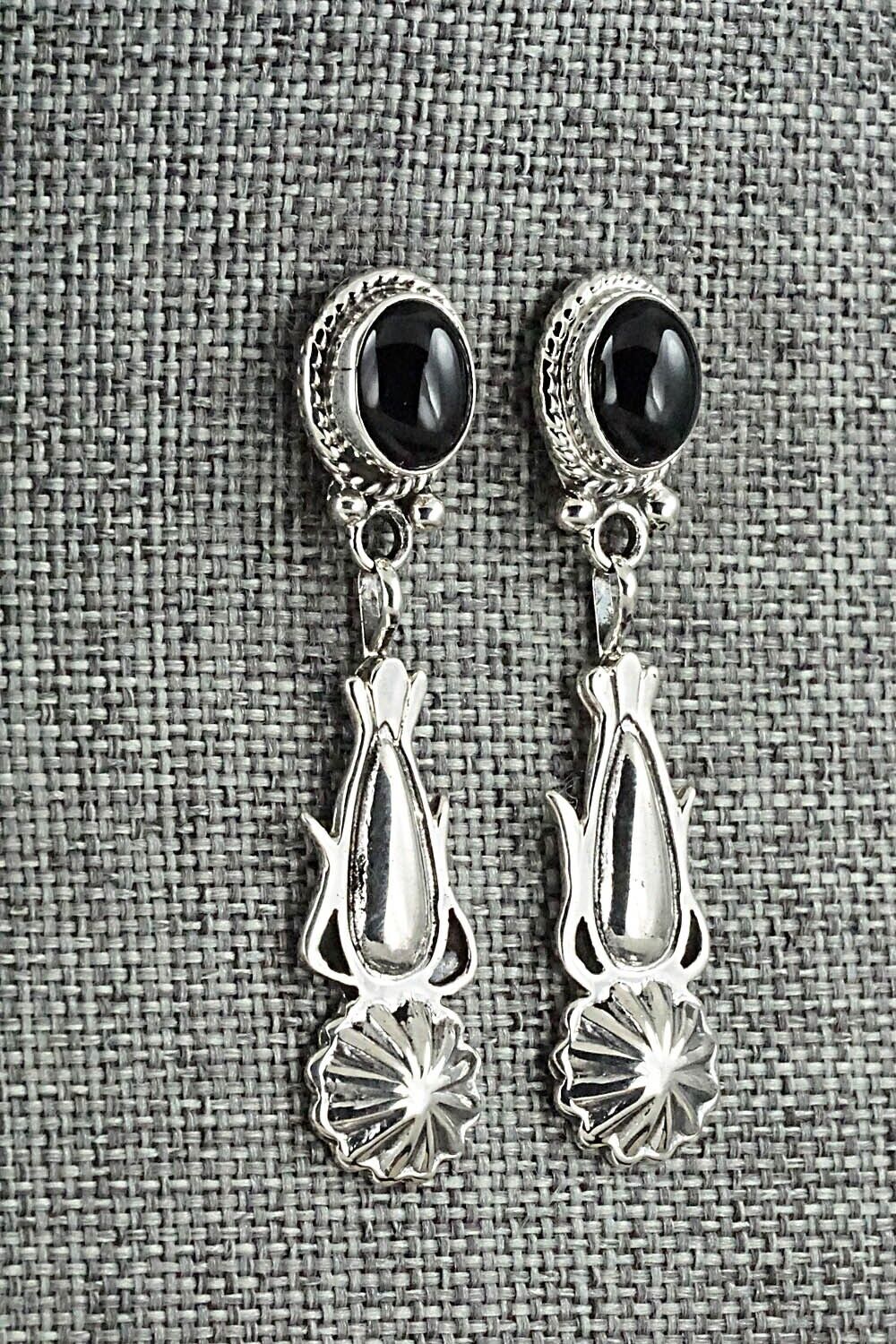 Onyx & Sterling Silver Earrings - Annie Spencer