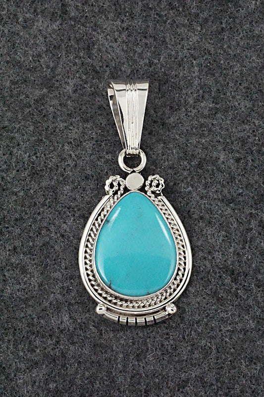 Turquoise & Sterling Silver Pendant - Samuel Yellowhair