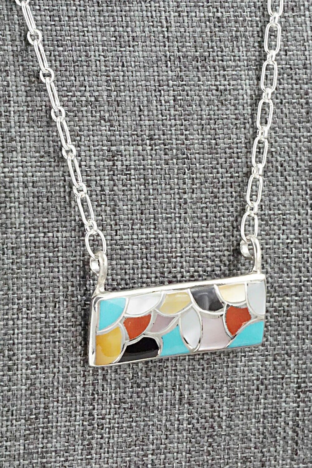 Multi Stone & Sterling Silver Necklace - Orena Leekya