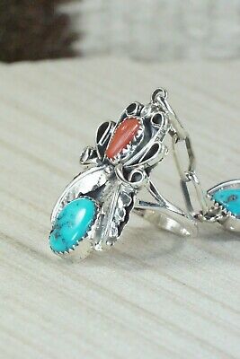 Turquoise & Coral Bracelet and Ring - Harry B. Yazzie