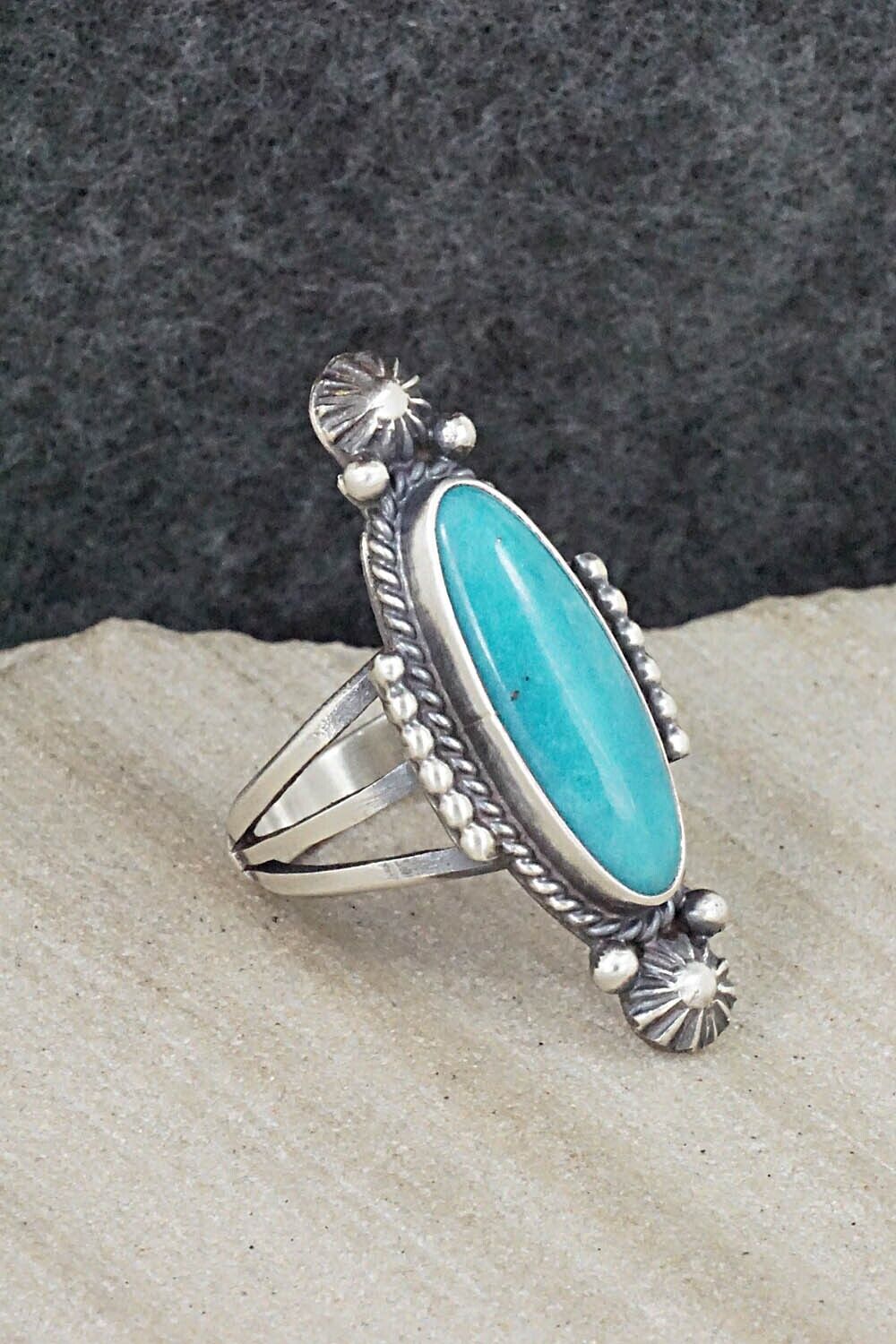Turquoise & Sterling Silver Ring - Samuel Yellowhair - Size 5.75