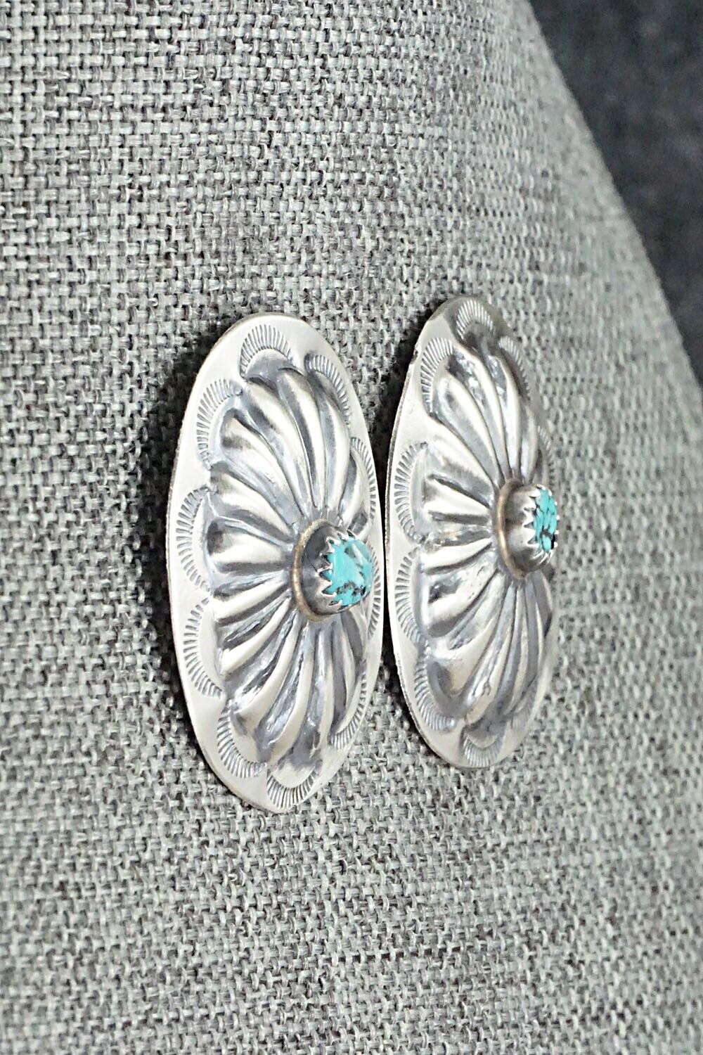 Turquoise & Sterling Silver Earrings - Joan Begay