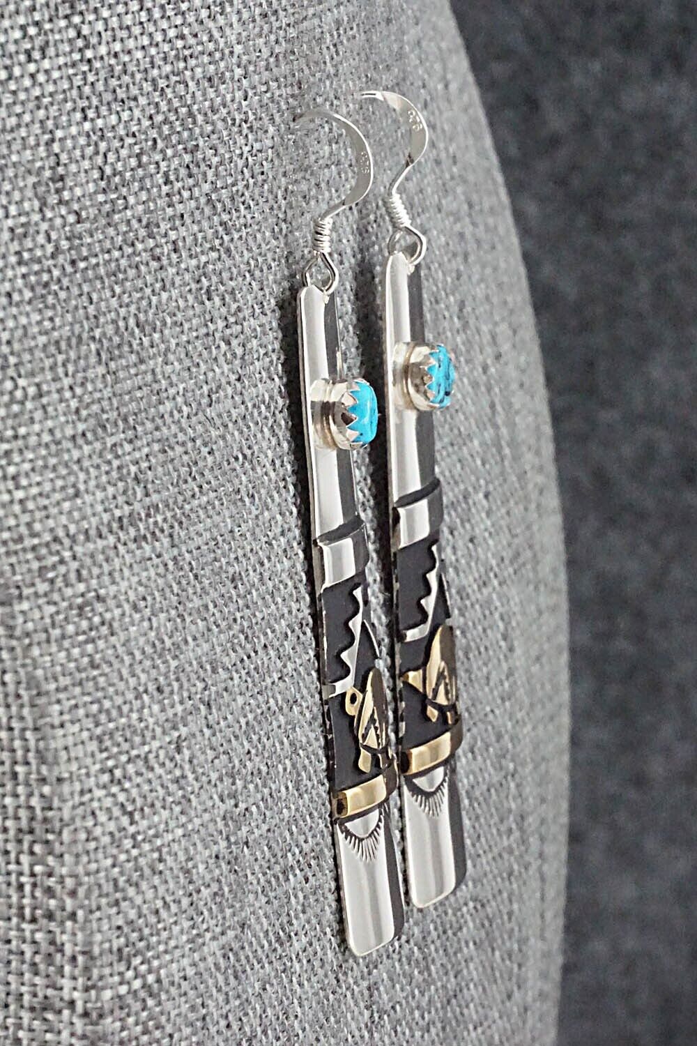 Turquoise & Sterling Silver Earrings - Rosita Singer