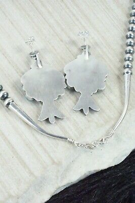 Turquoise & Sterling Silver Squash Blossom Set - Raymond Delgarito