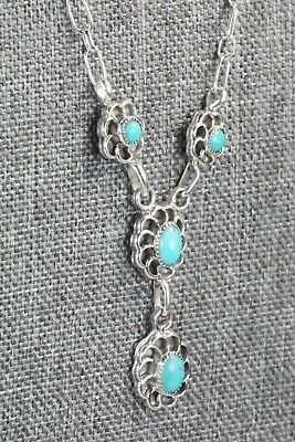 Turquoise & Sterling Silver Necklace and Earrings - Sadie Jim