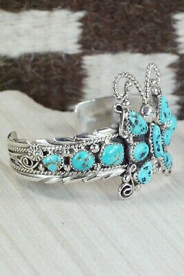 Turquoise & Sterling Silver Butterfly Bracelet - Anthony Brown