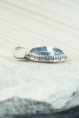 White Buffalo & Sterling Silver Pendant - Alvin Joe