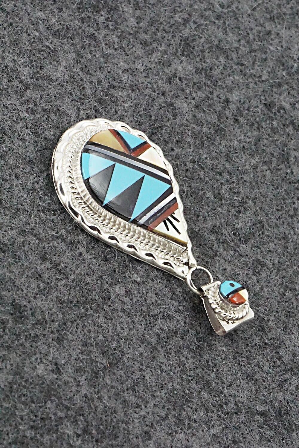 Multi Stone & Sterling Silver Pendant - Lynette Yuselew