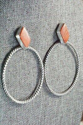 Coral & Sterling Silver Earrings - Annie Spencer - High Lonesome Trading