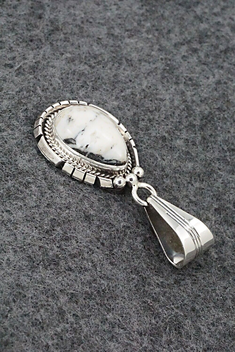 White Buffalo & Sterling Silver Pendant - Samuel Yellowhair