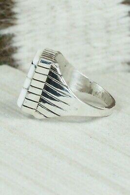 Inlay White Buffalo & Sterling Silver Ring - Ray Jack - Size 9.5 - High Lonesome Trading