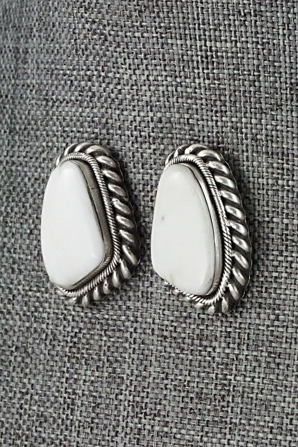 White Buffalo & Sterling Silver Earrings - Sharon McCarthy