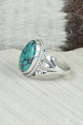 Turquoise & Sterling Silver Ring - Grace Kenneth - Size 8