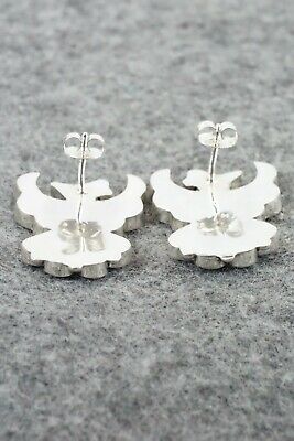 Multi Stone Inlay & Sterling Silver Earrings - Breon Wallace