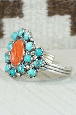 Navajo Turquoise & Spiny Oyster Bracelet - Roberta Begay