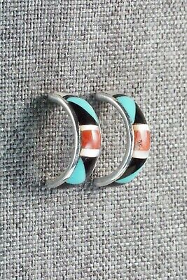 Multi Stone Inlay & Sterling Silver Earrings - Delberta Boone