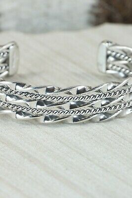 Navajo Sterling Silver Bracelet - Elaine Tahe