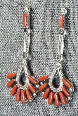 Coral & Sterling Silver Earrings - Carlene Hattie