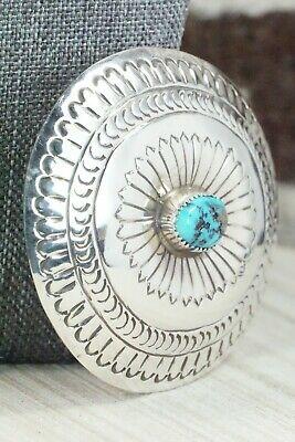 Turquoise & Sterling Silver Belt Buckle - Carson Blackgoat - High Lonesome Trading