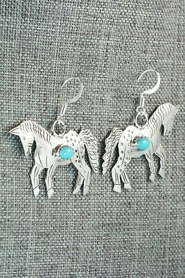 Turquoise & Sterling Silver Earrings - Louise Yazzie
