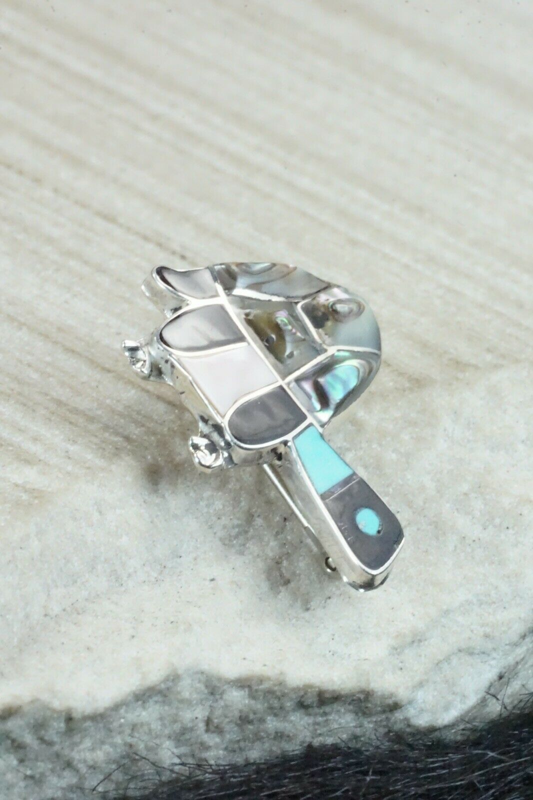 Multi Stone & Sterling Silver Pendant/ Pin - Loretta Gia